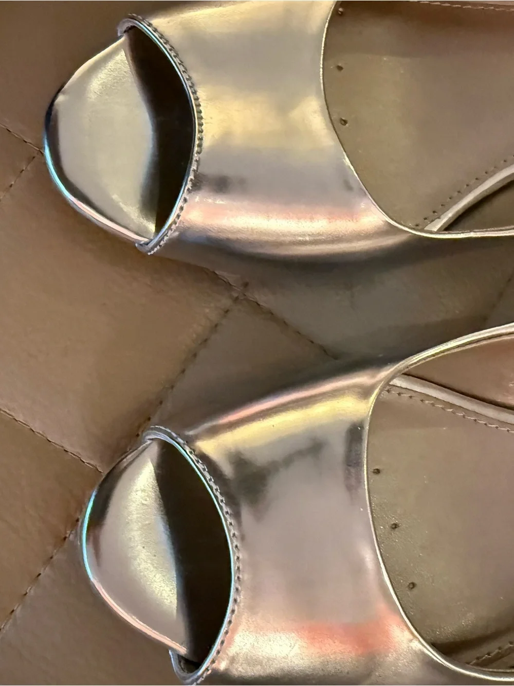 Alfani Metallic silver Peep-Toe Heels